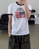 ルーアメリカンフラッグリンガーマッスルTシャツ