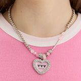 Pop Star Cubic Heart Bead Surgical Necklace