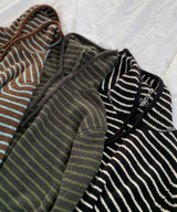 Milk Stripe Dangara Striped Hooded Knitwear