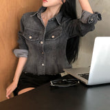 [BELLIDE MADE] Flared denim jacket & blouse