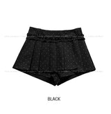 Rear Dot Pleated Mini Skirt Pants