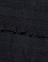 RUFFLE CHECKERED WINDBREAKER JACKET(BLACK)