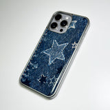 Faded Denim Stardust Phone Case Blue Indigo (SV_Epoxy)