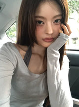プレミアム サマー Vネック ロングスリーブ