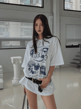 タイムビッグプリントオーバー半袖Tシャツ