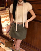 [ORIGINAL] HOLLY TIE SHORT-SLEEVE KNITTED SET