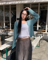 [ORIGINAL] Pudding Frill Angora Knit Cardigan