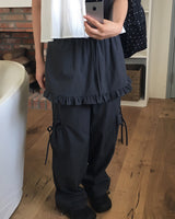 Karen frill cargo layered skirt pants