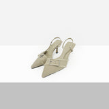 Minan Buckle Stiletto Sling Back Heels