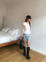 Beagles shirring mini skirt