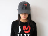 I LOVE EX BALL CAP ( WASHING CHARCOAL )