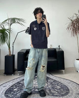 Tony Wappen Stripe Collar Tee