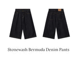 Selby Minimal Bermuda Wide Denim Pants