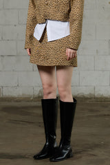 LEOPARD MINI SKIRT / BEIGE