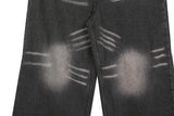 No.0849 ブラックミルクウォッシングワイドデニムパンツ