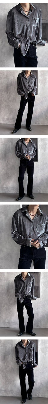 [F/W] Velvet stripe shirts(2color)