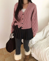 [ORIGINAL] Sand Color Heavy Knit Cardigan