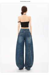 Vintage Curved Wide Denim – Relaxed High Waist Tencel Blend Jeans