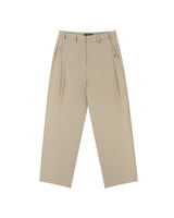 Metal Label Wide Trouser Pants - Cream