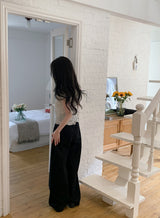 Daily Pintuck Long Wide Cotton Pants (2color)