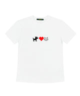PUPPY HEART CAT SLIM FIT SHORT-SLEEVED T-SHIRT_WHITE
