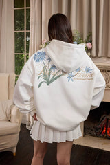 ブルーフローラルエンブロイダリーヘンリーフーディー
