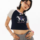 WITCHラグランクロップtシャツ