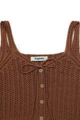 クロシェットニットベスト[Brown]