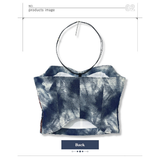 DENIM CORSET TUBE TOP_DEEP BLUE