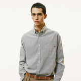 chest pocket tip oxford shirt grey