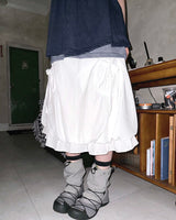 (2color) Shirring Pocket Frill Balloon Skirt