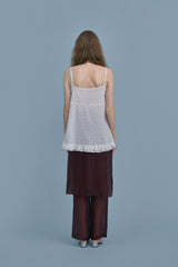 Satin layered set_brown