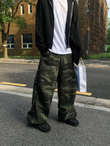 No.1377 camo washed snap wide PT