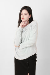 ルーズフィットコサージュニット MInt
