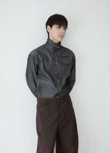 high-neck shirt jacket