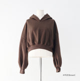 Diction embroidery sheepskin crop overhoodie