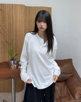 Para Soft Henley Neck Long Sleeve Tee