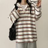 Cog color Dangara collar long sleeve tee 