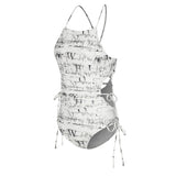 CUT & SEW ONE-PIECE SWIMWEAR [WHITE]