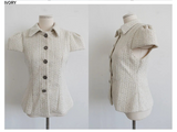 TWINKLE TWEED PUFF JACKET BLOUSE IN IVORY