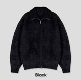 Neville two-way angora knit zip-up