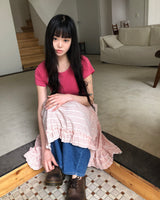 キッシングストライプミディスカート