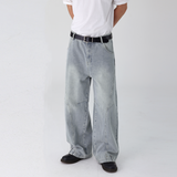 REVERSE BAND CUT WIDE DENIM PANTS