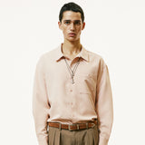 2way open collar drapery shirt pastel pink