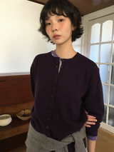 Dual-button round cardigan (3color)