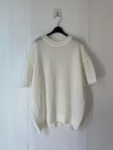 Mesh Round Short Sleeve Knit 3C