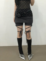 Ribbon Strap Skirt Pants