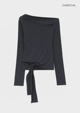 [MADE] Yuyu Strap Asymmetrical Long Sleeve Tee