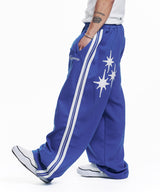 Star Piping Track Balloon Sweat Pants - Blue
