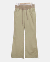 Noban Ribbed Banded Bootcut Pants